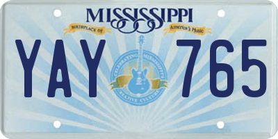 MS license plate YAY765