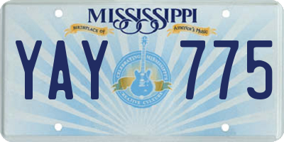 MS license plate YAY775