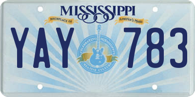 MS license plate YAY783