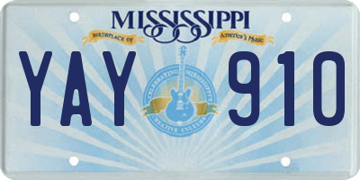 MS license plate YAY910