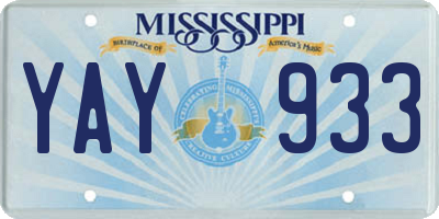 MS license plate YAY933