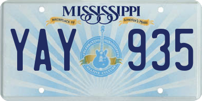 MS license plate YAY935