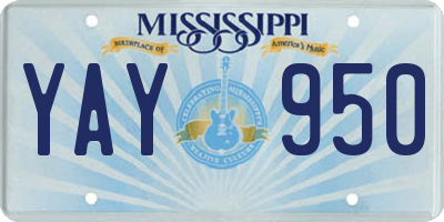 MS license plate YAY950