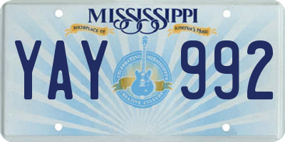 MS license plate YAY992