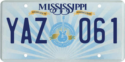 MS license plate YAZ061