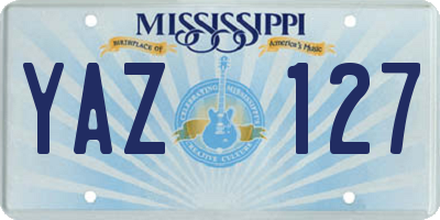 MS license plate YAZ127