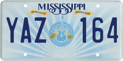 MS license plate YAZ164