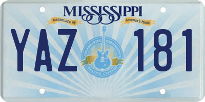 MS license plate YAZ181