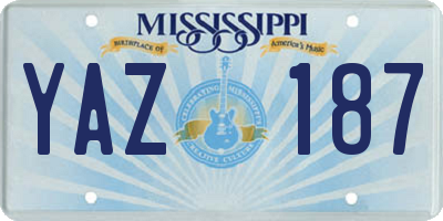 MS license plate YAZ187