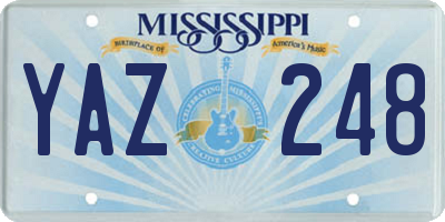 MS license plate YAZ248