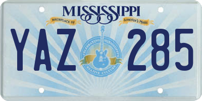 MS license plate YAZ285