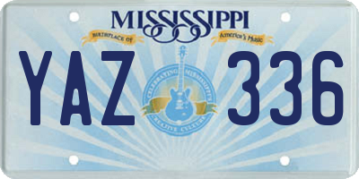 MS license plate YAZ336