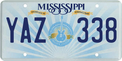 MS license plate YAZ338