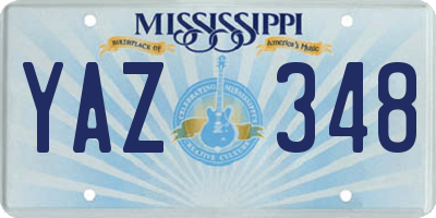 MS license plate YAZ348