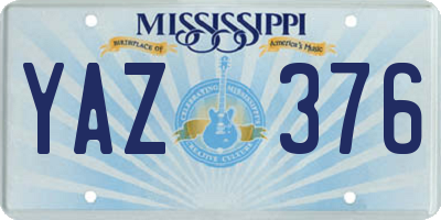 MS license plate YAZ376