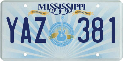 MS license plate YAZ381