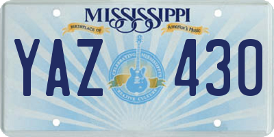 MS license plate YAZ430