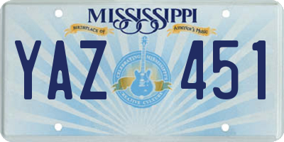 MS license plate YAZ451