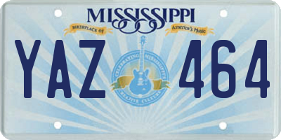 MS license plate YAZ464