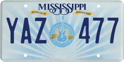 MS license plate YAZ477