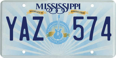 MS license plate YAZ574