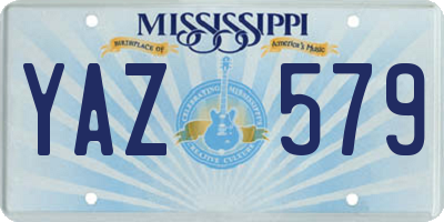 MS license plate YAZ579