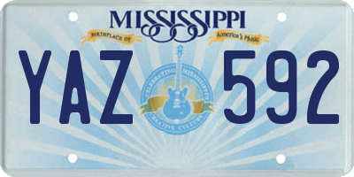 MS license plate YAZ592