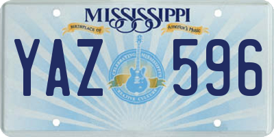 MS license plate YAZ596