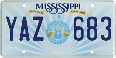 MS license plate YAZ683