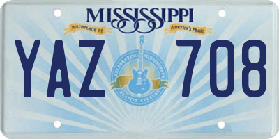 MS license plate YAZ708
