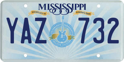 MS license plate YAZ732