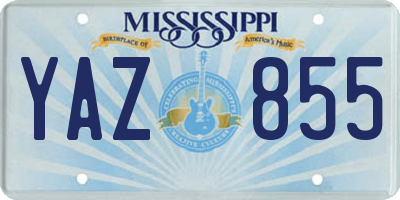MS license plate YAZ855