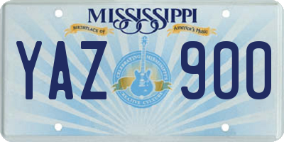 MS license plate YAZ900