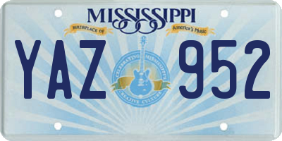 MS license plate YAZ952