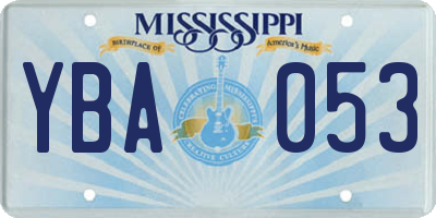 MS license plate YBA053