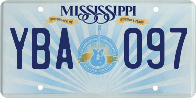 MS license plate YBA097