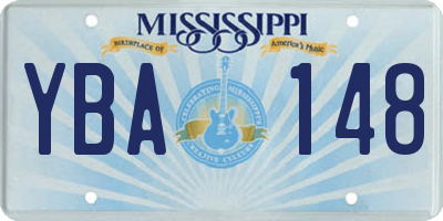 MS license plate YBA148