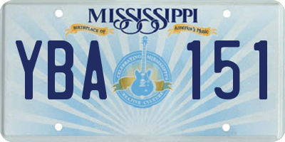 MS license plate YBA151