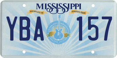 MS license plate YBA157