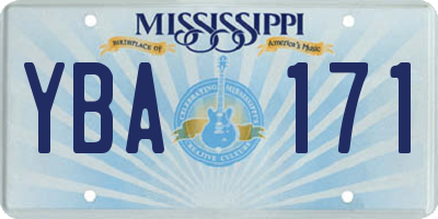 MS license plate YBA171