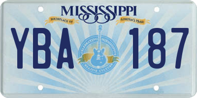 MS license plate YBA187