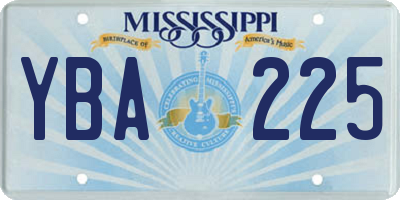 MS license plate YBA225