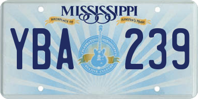 MS license plate YBA239