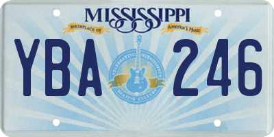 MS license plate YBA246