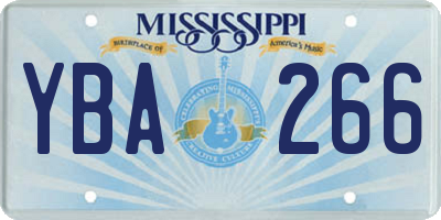 MS license plate YBA266