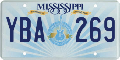 MS license plate YBA269