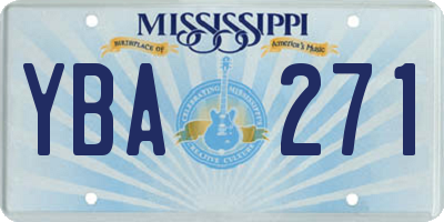 MS license plate YBA271