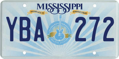 MS license plate YBA272