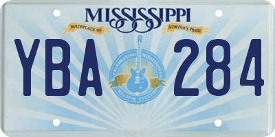 MS license plate YBA284