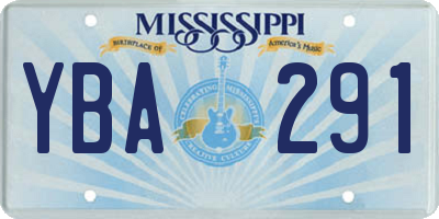 MS license plate YBA291